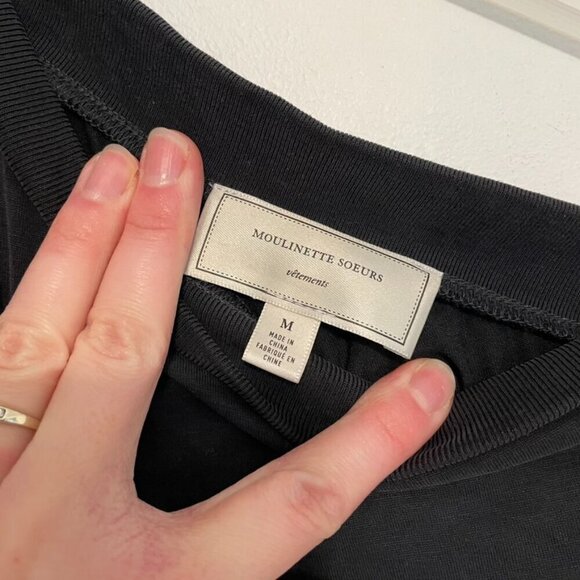 MOULINETTE SOEURS ANTHROPOLOGIE ANTHRO Raneri One Shoulder Dress Dark Gray Boho - Picture 5 of 16